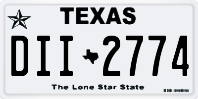 TX license plate DII2774