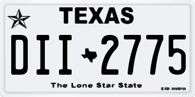 TX license plate DII2775