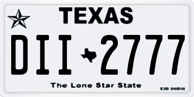 TX license plate DII2777