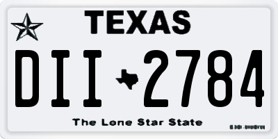 TX license plate DII2784