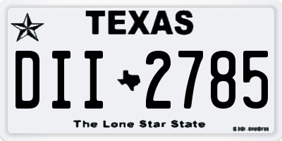 TX license plate DII2785