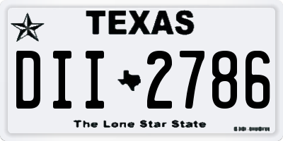 TX license plate DII2786