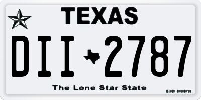 TX license plate DII2787