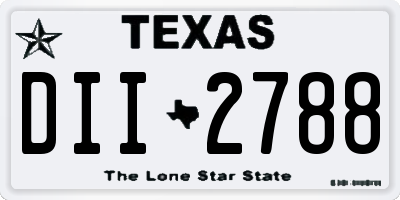 TX license plate DII2788