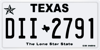TX license plate DII2791