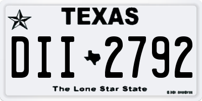 TX license plate DII2792
