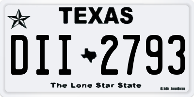 TX license plate DII2793