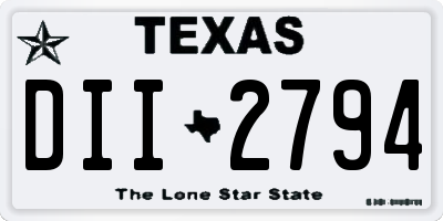 TX license plate DII2794