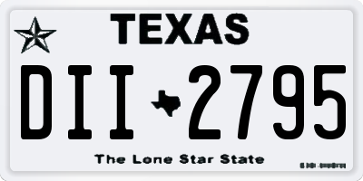 TX license plate DII2795