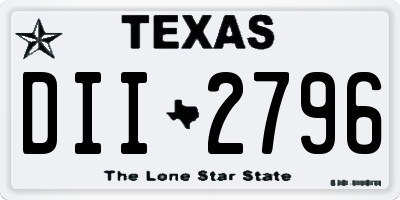 TX license plate DII2796