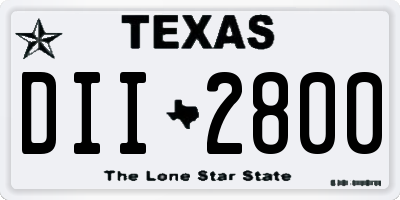 TX license plate DII2800