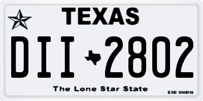 TX license plate DII2802