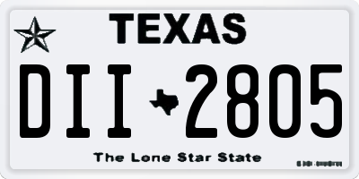 TX license plate DII2805