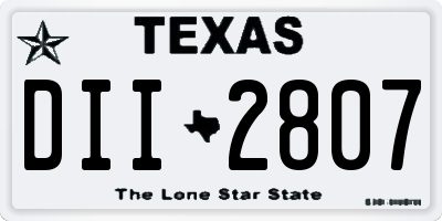 TX license plate DII2807