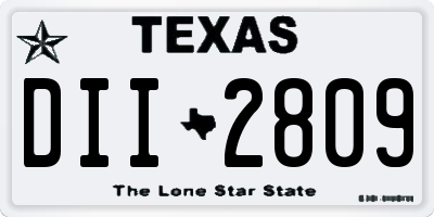 TX license plate DII2809