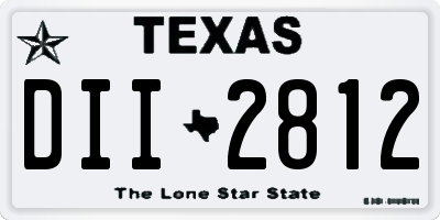 TX license plate DII2812