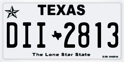 TX license plate DII2813