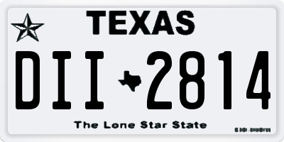 TX license plate DII2814