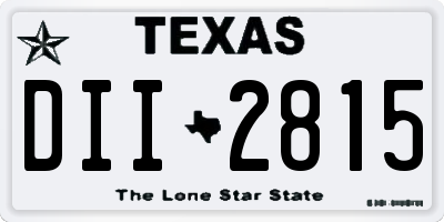 TX license plate DII2815