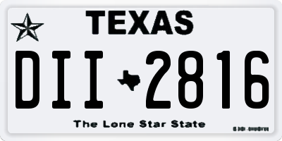 TX license plate DII2816