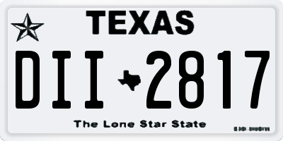 TX license plate DII2817