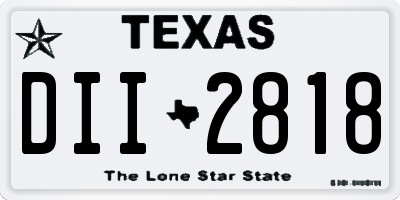 TX license plate DII2818