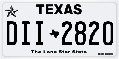 TX license plate DII2820