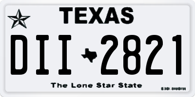 TX license plate DII2821