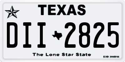 TX license plate DII2825