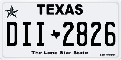 TX license plate DII2826