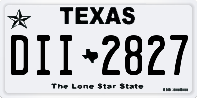 TX license plate DII2827