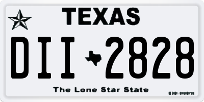 TX license plate DII2828