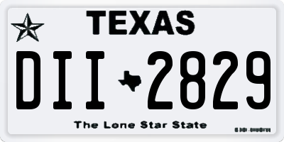 TX license plate DII2829