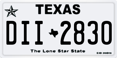 TX license plate DII2830