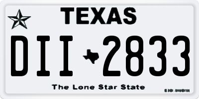TX license plate DII2833