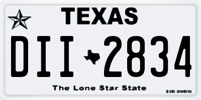 TX license plate DII2834