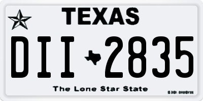 TX license plate DII2835