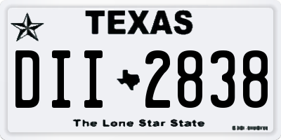 TX license plate DII2838