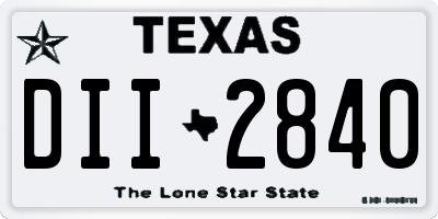 TX license plate DII2840