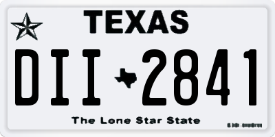 TX license plate DII2841