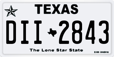 TX license plate DII2843