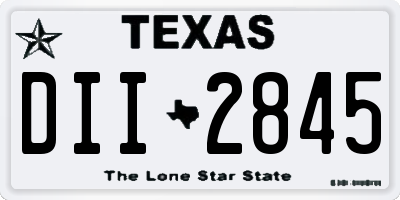TX license plate DII2845