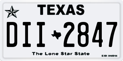 TX license plate DII2847