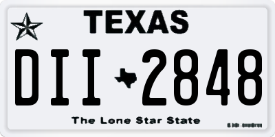 TX license plate DII2848