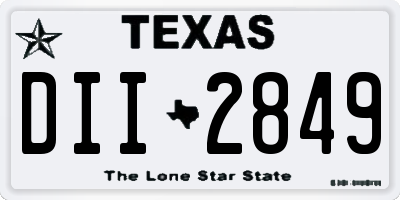 TX license plate DII2849