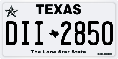 TX license plate DII2850