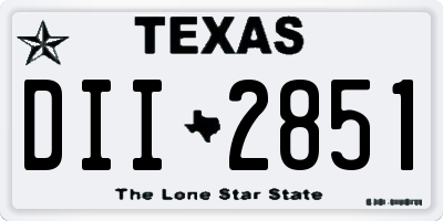 TX license plate DII2851