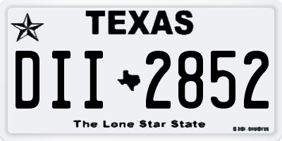TX license plate DII2852