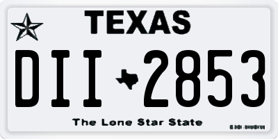TX license plate DII2853