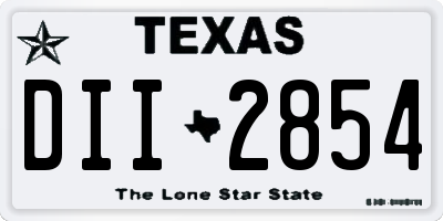 TX license plate DII2854